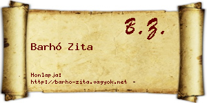 Barhó Zita névjegykártya