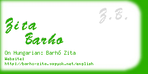 zita barho business card