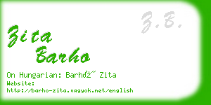 zita barho business card